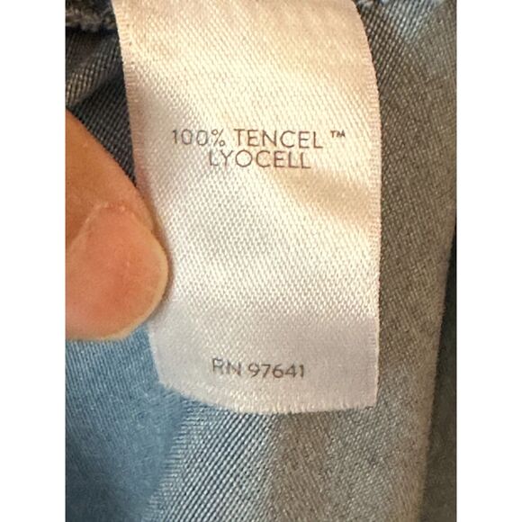 J. Jill Denim V-Neck 3/4 Sleeve Pullover Blouse - Picture 4 of 8